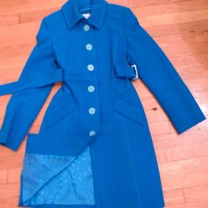 FERAUD LINED WOOL TURQOUISE COAT, 4. FRANCE